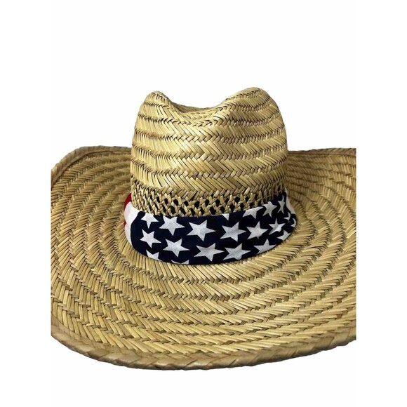 American flag straw hat Patriotic Hat July 4th Memorial Day USA - Picture 1 of 7
